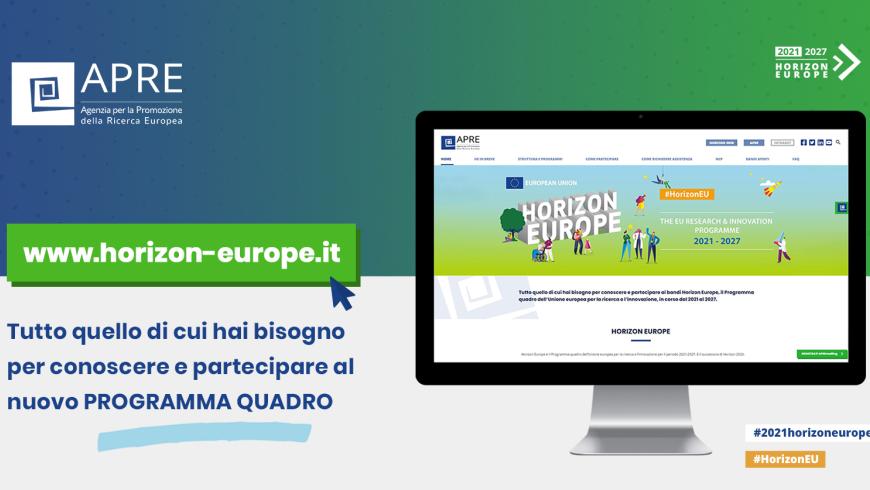 Horizon-europe.it è on line. APRE lancia la Guida sul nuovo Programma R&I