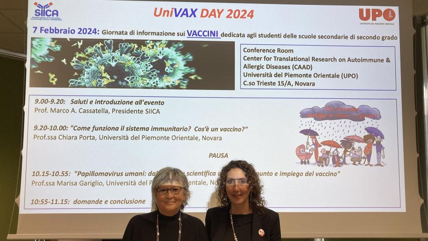 Le professoresse Gariglio e Porta all'UniVax Day