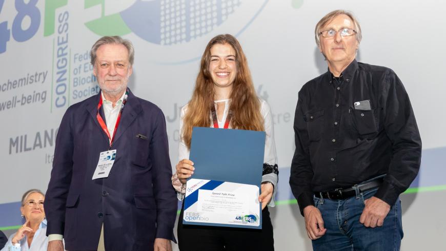 Marianna Genta premiata durante il "FEBS 2024"